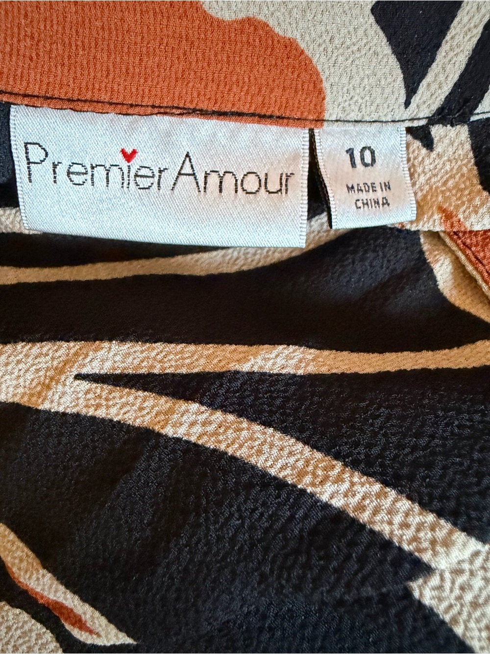 Premier Amour Long Black Maxi Dress with Rust Floral Print Size 10 - Picture 10 of 12